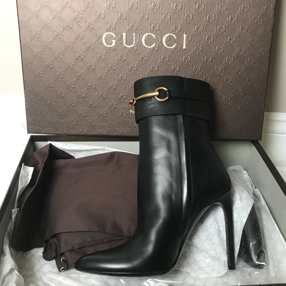 SOLD Gucci Horsebit Leather Ursula Ankle Boots - Picture 2 of 8